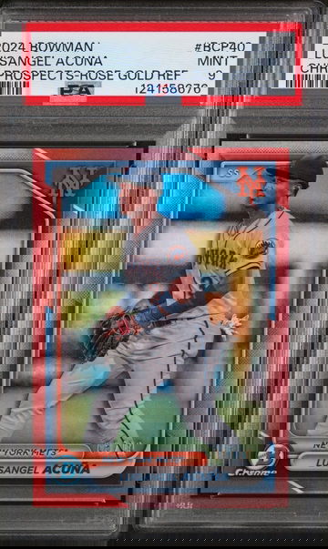 2024 Bowman Chrome Prospects Rose Gold Refractor Luisangel Acuna #BCP40 /10 PSA 9
