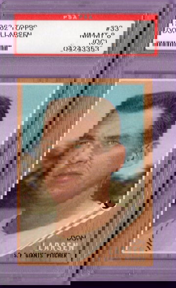 1962 TOPPS DON LARSEN #33 PSA 8 NM-MT (OC)