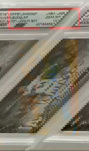 2018 Topps Chrome Walker Buehler Dodgers  Rooke Auto Gold Refractor /50 PSA 10