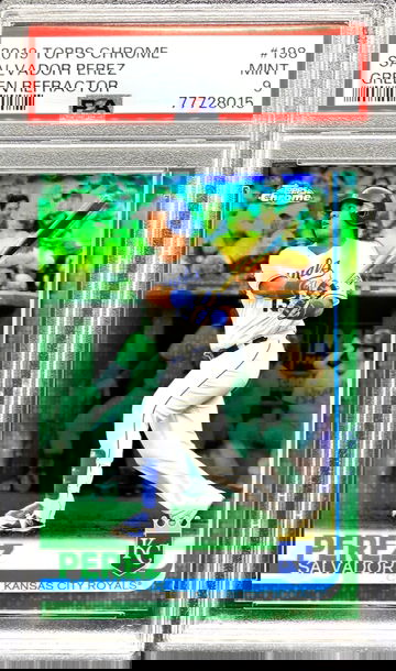 2019 Topps Chrome Salvador Perez Green Refractor #50/99 * PSA 9 MINT * Royals