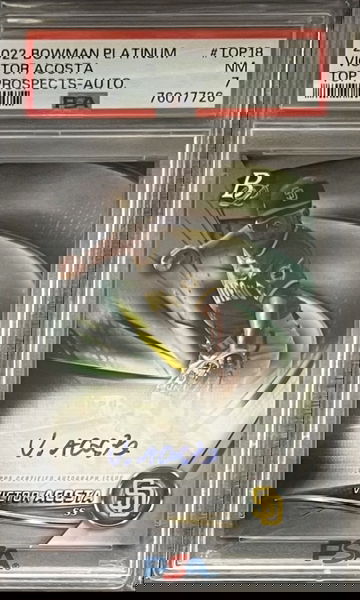 2022 Bowman Platinum Autographs #TOP-18 Victor Acosta RC Auto PSA Slab Padres
