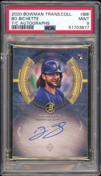 2020 Bowman Transcendent Auto Bo Bichette PSA 9 POP 1 None Higher /25