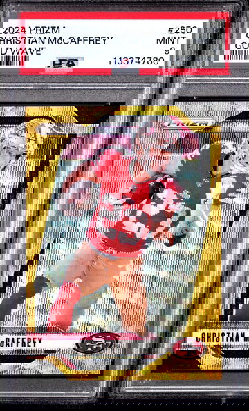 2024 Panini Prizm Gold Wave Christian Mccaffrey #250 /10 PSA 9