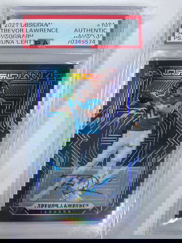 2021 obsidian, Trevor Lawrence autograph #50/60 PSA 10