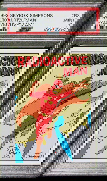 Radioactive Man The Simpsons 1993 Skybox PSA 9 Trading Card Bongo Comics