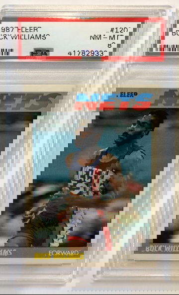 1987 Fleer Buck Williams PSA 8