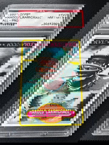 1980 Topps Football Harold Carmichael HOF PSA 8 Philadelphia Eagles