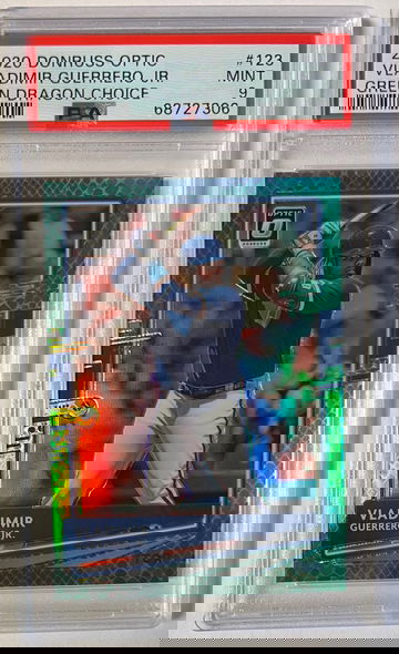 2020 Donruss Optic Green Dragon Choice /84 Vladimir Guerrero Jr. PSA 9 pop 4 Blue Jays