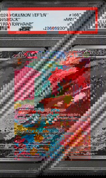 2024 Pokemon Scarlet and Violet Temporal Forces Illustration Rare Sawsbuck #166 PSA 9