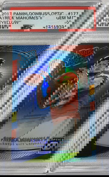 2017 Panini Donruss Optic Patrick Mahomes II Red/Yellow Rated Rookie PSA 10 GEM MT