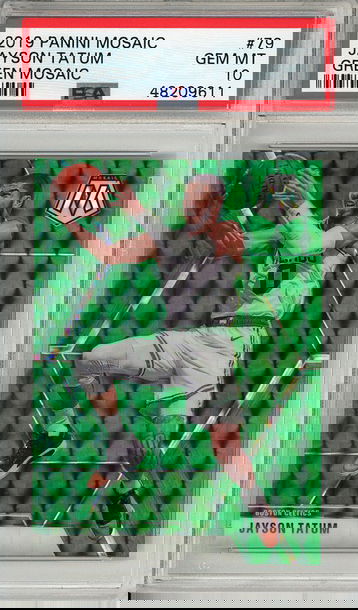 Jayson Tatum 2019-20 Panini Mosaic #79 Green Prizm PSA 10 Gem Mint! 9611