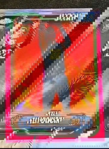 2024-25 Topps Chrome Kyle Filipowski Magenta Topps Refractor (RC) Utah Jazz NEW