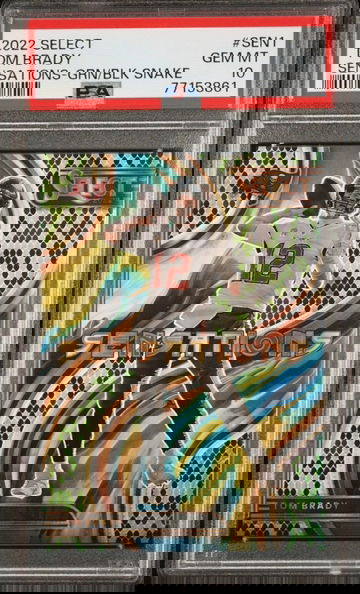 TOM BRADY 2022 Select Sensations Prizm Green And Black Snakeskin #2/2 