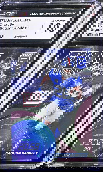 2021 DONRUSS SAQUON BARKLEY PURPLE #FT5 CGC 10