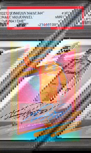 2022 Donruss #30 Michael McDowell Optic Signature /99 PSA 9