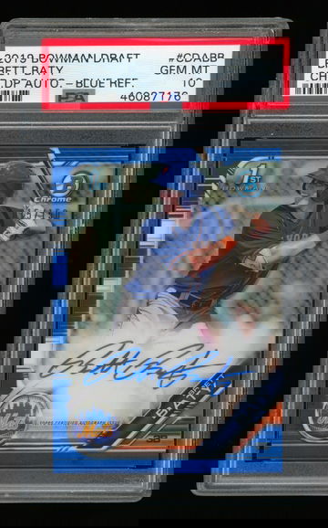 2019 Bowman Chrome BRETT BATY Blue Refractor Auto RC PSA 10 Autograph #015/150