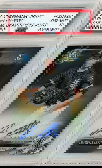 2017 Bowman Chrome Draft Picks Auto Gavin Sheets PSA 10