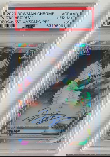 Vidal Brujan 2020 Bowman Atomic Refractor Auto /100 PSA 10