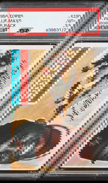 1956 Topps #130 Willie Mays White Back PSA 3.5 VG+