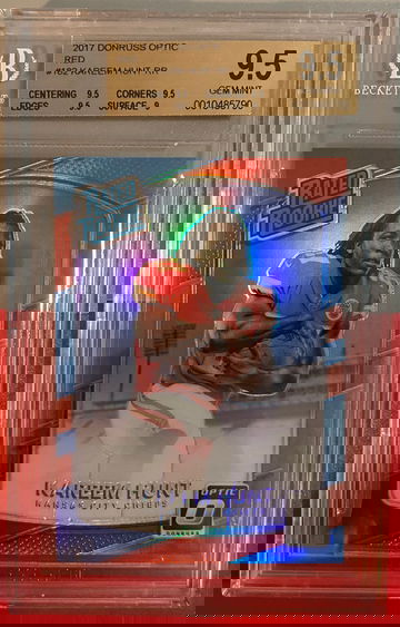 Kareem hunt bgs 9.5 2017 panini optic red rated rookie /99 gem mint