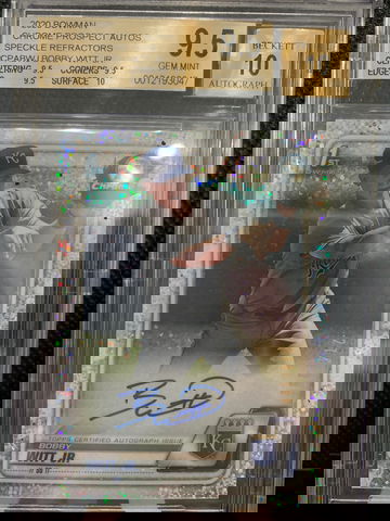 2020 Bobby Witt Jr Bowman Chrome Speckle Refractor Auto Prospect #274/299