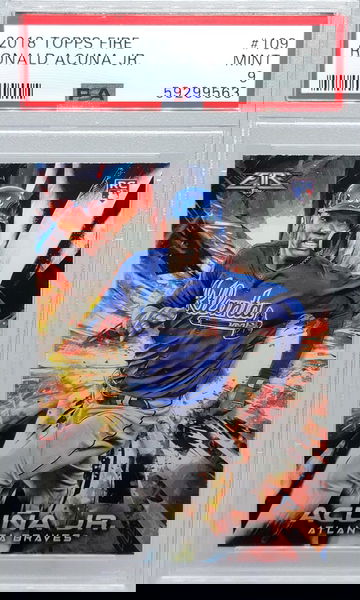 2018 TOPPS FIRE #109 RONALD ACUNA JR. PSA 9