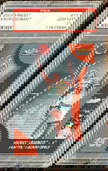 PSA 10 GEM MINT 2007-08 Topps Finest KEVIN DURANT ROOKIE Card RC #71 ~ Brooklyn Nets