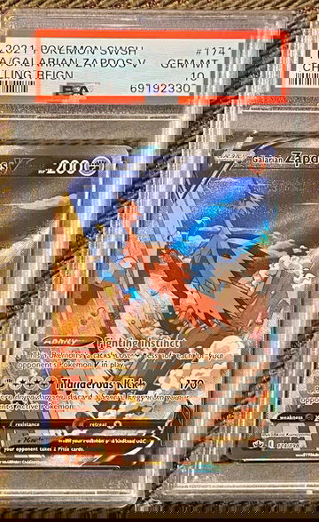 2021 Pokemon SWSH Galarian ZAPDOS V Full Art #174 PSA 10 Gem Mint