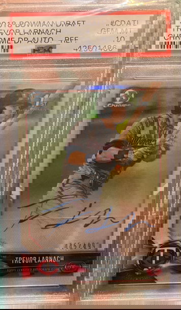 2018 Bowman Chrome Draft Trevor Larnach auto /499