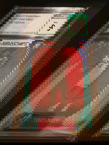 2020-2021 NBA HOOPS TYRESE MAXEY TEAL EXPLOSION ROOKIE CARD CSG 9