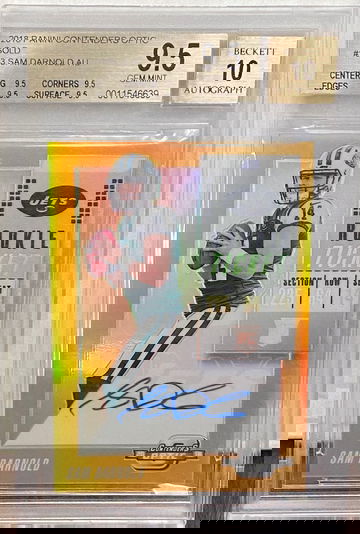 SAM DARNOLD 2018 CONTENDERS OPTIC ROOKIE TICKET AUTO GOLD PRIZM /10 BGS 9.5 10