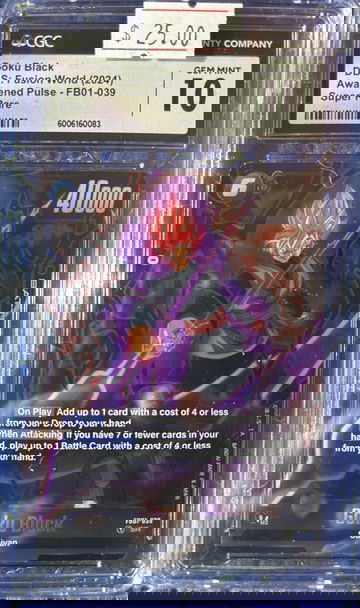 2024 Goku Black DBS Fusion World Awakened Pulse FB01-039 Super Rare CGC 10 Gem Mint