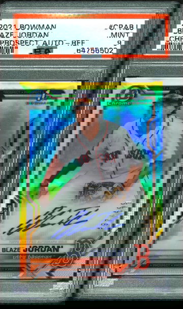 Blaze Jordan 2021 Bowman Chrome Prospect Auto #CPABJ Refractor 497/499 PSA 9