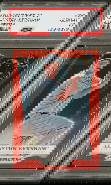 2012 Prizm Clayton Kershaw Red Prizm PSA 10