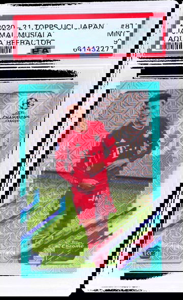 2020 Topps Chrome UCL Aqua Refractor Jamal Musiala #81 /199 PSA 9 RC