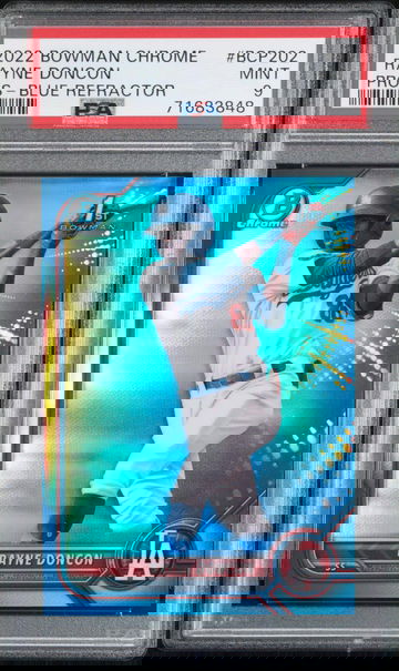 2022 BOWMAN CHROME PROSPECTS RAYNE DONCON #BCP202 PROS-BLUE REFRACTOR PSA 9