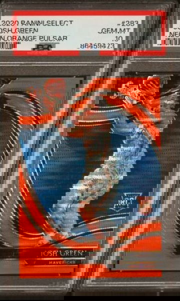 2020-21 Panini Select Courtside Josh Green FOTL Neon Orange Pulsar RC /15 PSA 10