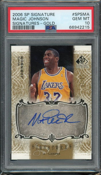 2006 SP Signature Magic Johnson Signatures Gold /10 PSA 10
