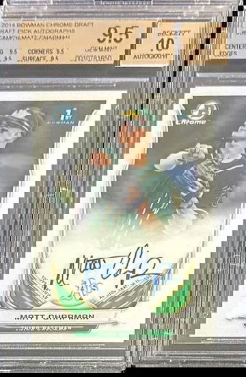 2014 BOWMAN CHROME MATT CHAPMAN ROOKIE AUTO BGS 9.5 TRUE GEM