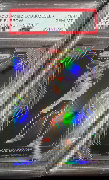 2020 Panini Prizm Black Joe Burrow RC Silver PSA 10 gem mint