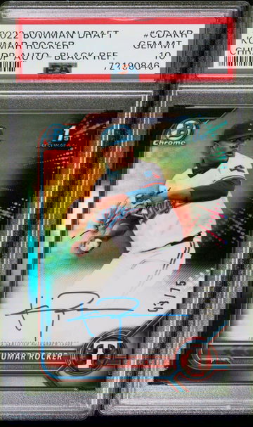 2022 Bowman Draft Kumar Rocker Chrome Auto Black Refractor /75 PSA 10