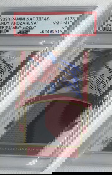 2020 PANINI NATIONAL TREASURES RANDY AROZARENA RPA ROOKIE 39/49 RC AUTO PSA 8