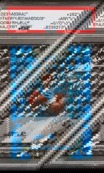 2023 Panini Mosaic Blue Anthony Richardson #282 RC Auto /99 PSA 9 Auto 10