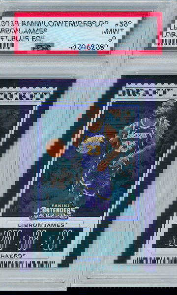 2019 Panini Contenders Draft Picks #38 Lebron James - Draft Ticket (Blue Foil) PSA 9 | Lakers (NBA)