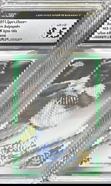 /99 2021 Topps Chrome Jorge Ona Green Refractor Auto RC #RA-JON CSG Slab 9.5/10