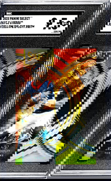 2023 Panini Select #183 Cj Stroud Red/Yellow Die-Cut Prizm SGC 9.5