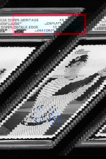 2018 TOPPS HERITAGE AARON JUDGE DECKLE EDGE PSA 10