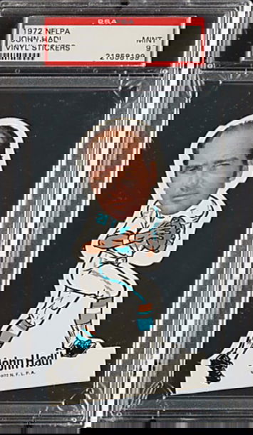 1972 NFLPA Vinyl Stickers John Hadl San Diego Chargers PSA 9 Mint