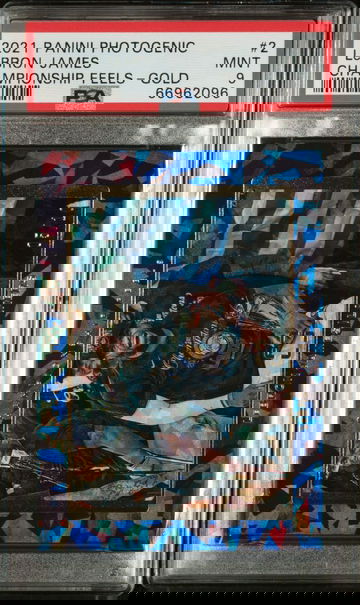 2021 Panini Photogenic LeBron James Championship Feels - Gold #/10 - PSA 9