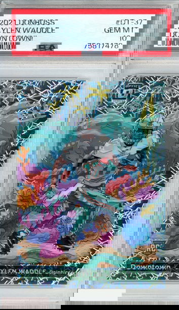 2021 PANINI DONRUSS DOWNTOWN JAYLEN WADDLE #DT-37 ROOKIE RC PSA 10 GEM MT